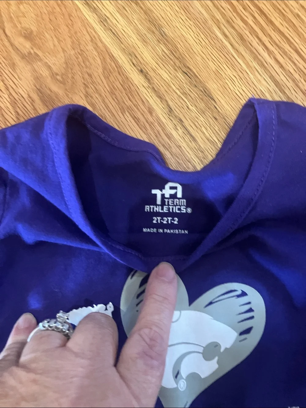 Girls' Kansas State Long-Sleeve Purple 'I Heart Wildcats' Graphic Tee Sz 2T NWT